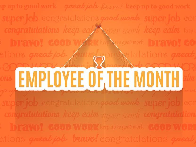 KD employee of the month orange Sticker Poster|Motivational quotes