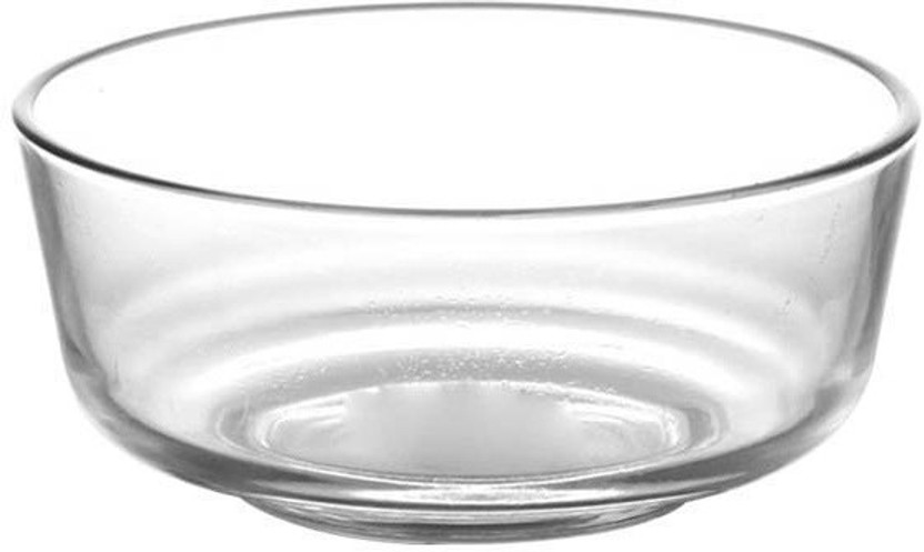 IndusBay Borosilicate Glass Serving Bowl Pack of 1 Serving Mixing Glass Bowl Microwave Safe - 600 ML(Pack of 1, Clear)