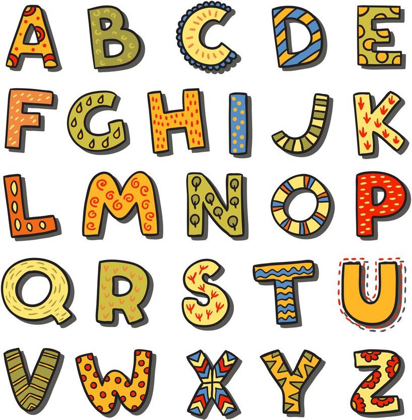 KD english alphabets Sticker PosterKids learnig posterAlphabets and