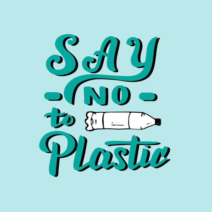say no to plastic sticker poster|save environment|NO plastic|save earth ...