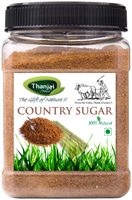 THANJAI NATURAL COUNTRY SUGAR 2KG JAR PURE 100% NATURAL Brown Sugar(2000 g)