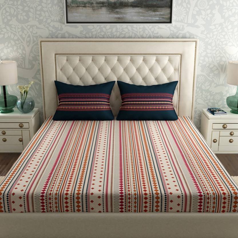 TRIDENT 120 TC Cotton Double Printed Bedsheet Buy TRIDENT 120 TC