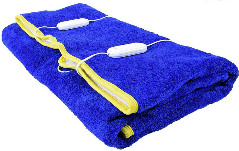 Cozyworld Solid Double Electric Blanket for  Heavy Winter(Polyester, Blue)