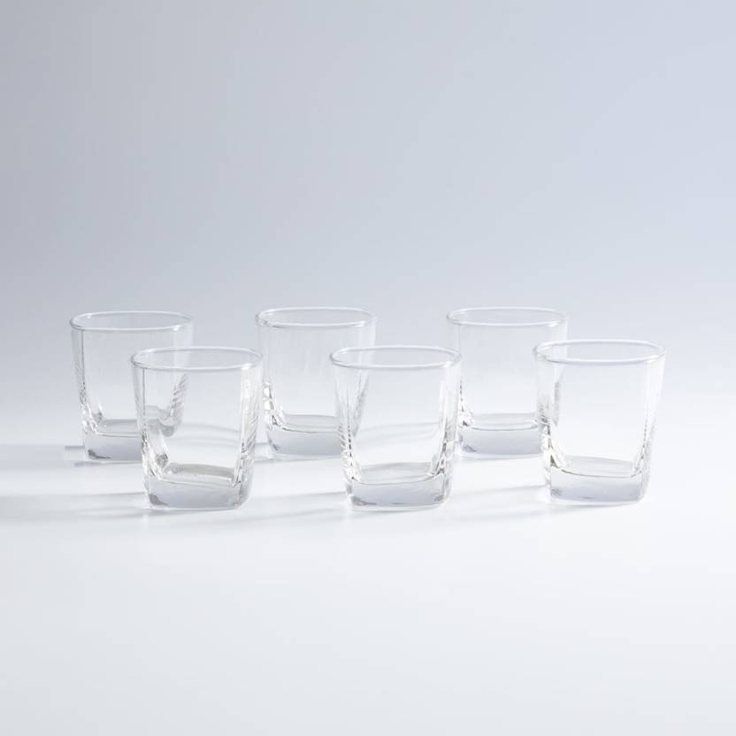 Trusted Zone (Pack of 6) square glass set of 6 Glass Set Water/Juice