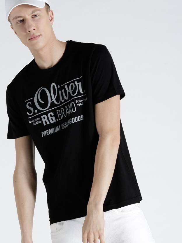 Inhalen parallel Veronderstelling s.Oliver Printed Men Round Neck Black T-Shirt - Buy s.Oliver Printed Men  Round Neck Black T-Shirt Online at Best Prices in India | Flipkart.com
