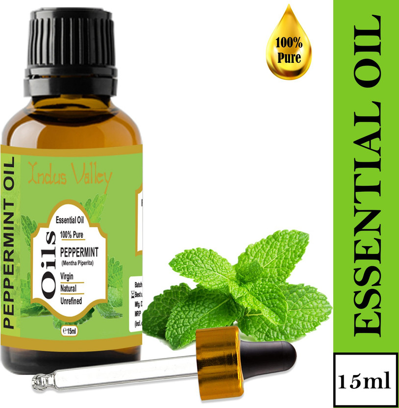 Indus Valley 100% Natural & Organic, Peppermint Essential Oil & Dropper for Skin, Hair Care(15 ml)