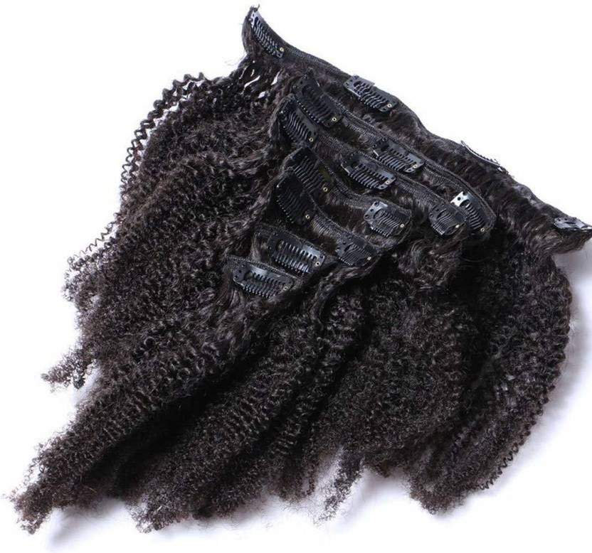 TD HAIR Afro Kinky Curly Clip in Human Extensions Brazilian Hair