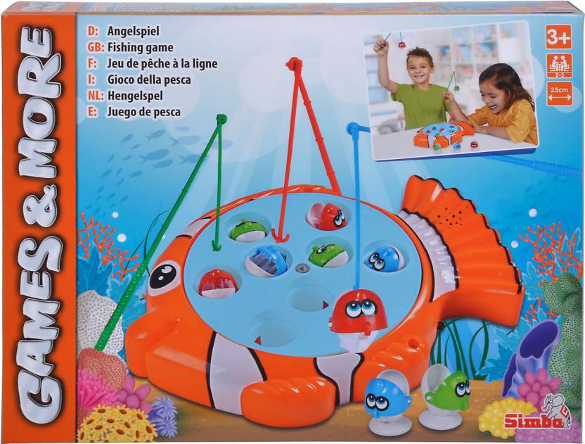 SIMBA Fishing Fish Catching Playset With 3 Rods & 9 Fish Party & Fun