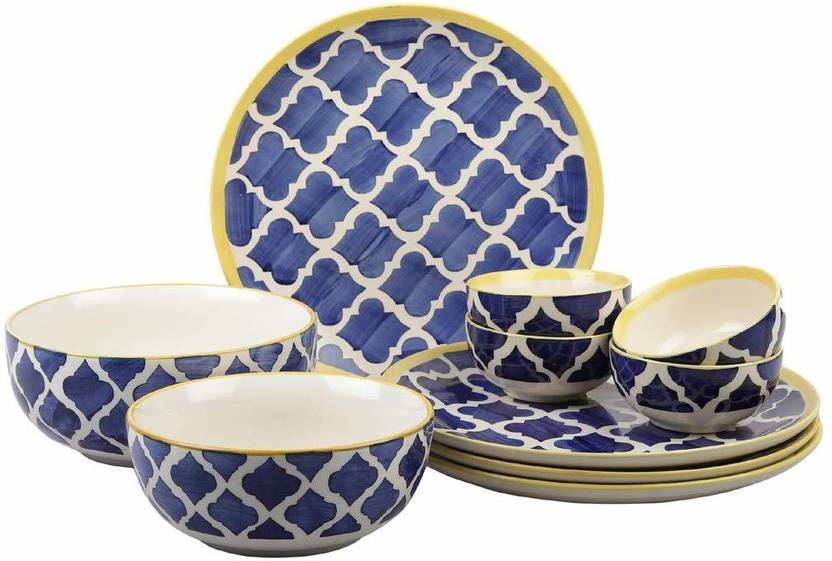 VarEesha Pack of 10 Ceramic Dinner Set Price in India Buy VarEesha