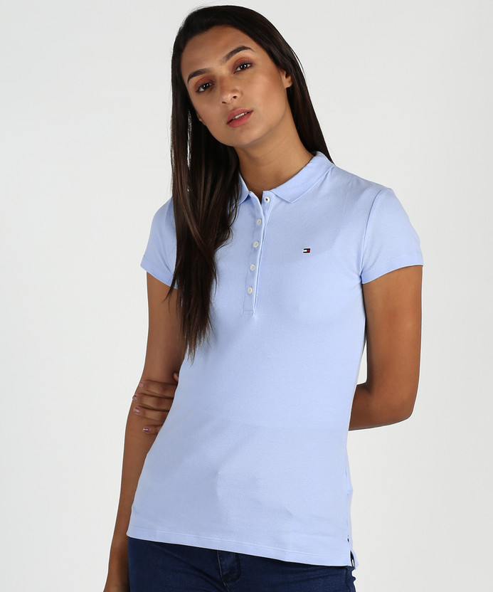TOMMY HILFIGER Solid Women Polo Neck 