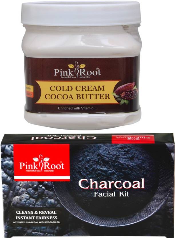 PINKROOT COCOA BUTTER COLD CREAM WITH CHARCOAL KIT Price in India Buy
