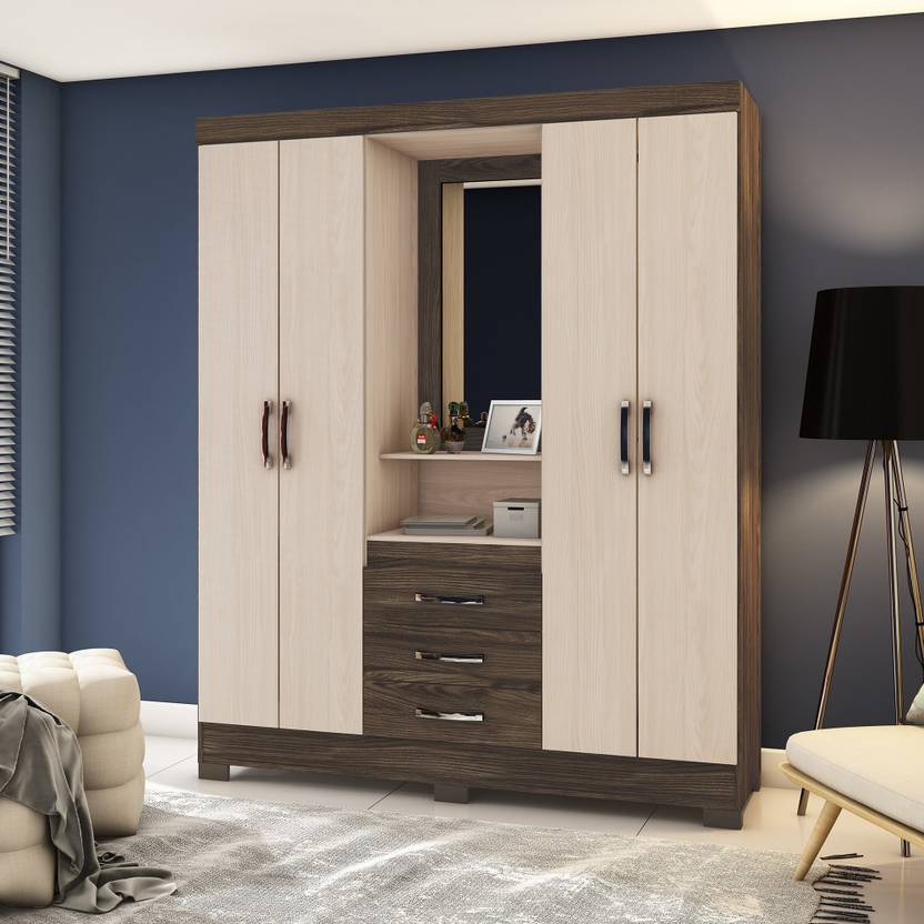 Furn Central Engineered Wood 4 Door Wardrobe Price in India Buy Furn