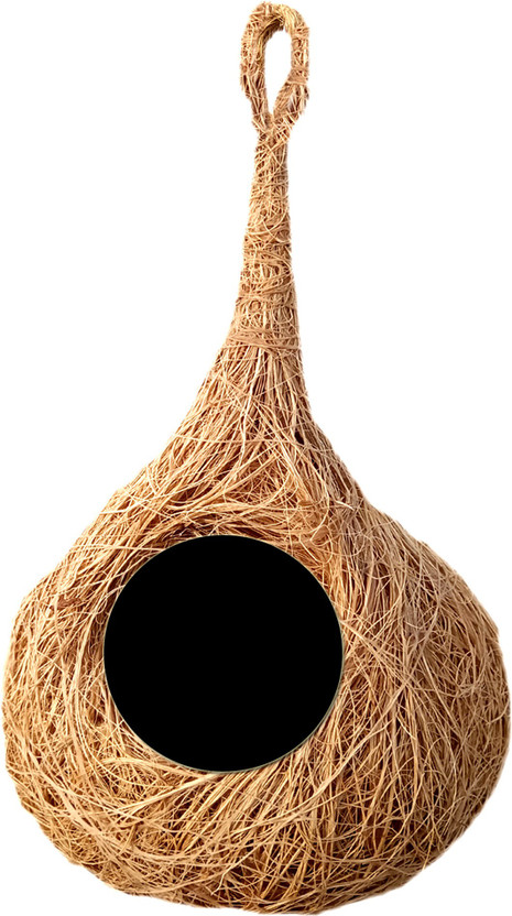 LIVEONCE ROUND organic coir bird nest for bird -STRONG Bird House(Hanging, Wall Mounting, Tree Mounting, Free Standing)