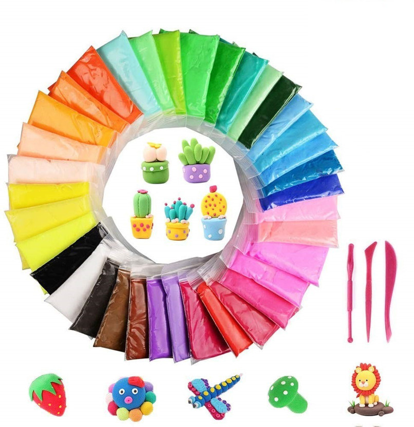 CrazyBuy Pack of 12 DIY Ultra Light Modelling Bouncing Clay