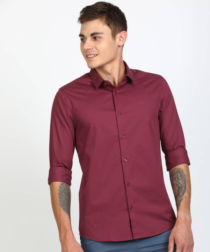 Calvin Klein Jeans Men Solid Formal Purple Shirt - Buy Calvin Klein Jeans  Men Solid Formal Purple Shirt Online at Best Prices in India 