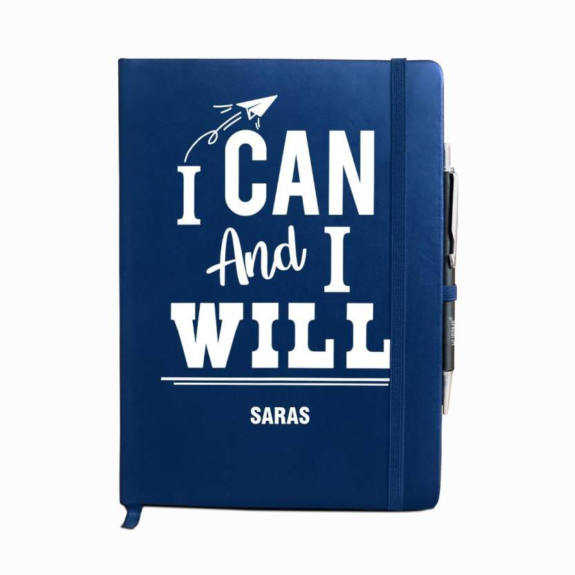 Huppme Saras I can and I Will Blue Notebook Diary with Pen - 200 Pages ...