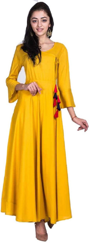yellow colour kurti flipkart