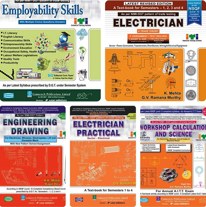 ITI Electrician Trade Complete Set Of 5 Books As Per NSQF Level And