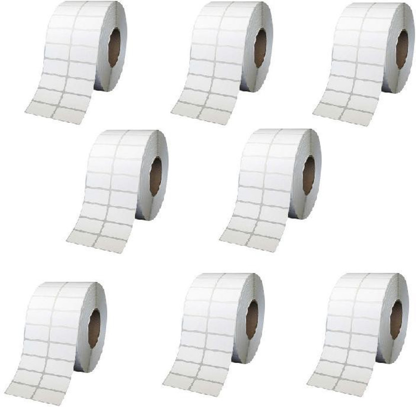 youlogic 50MMX25MM Barcode Label 2''up Self-adhesive Paper Label (White) 1ROLL 4000 LABELS Pack of 8 Roll cromo Paper Label(White)