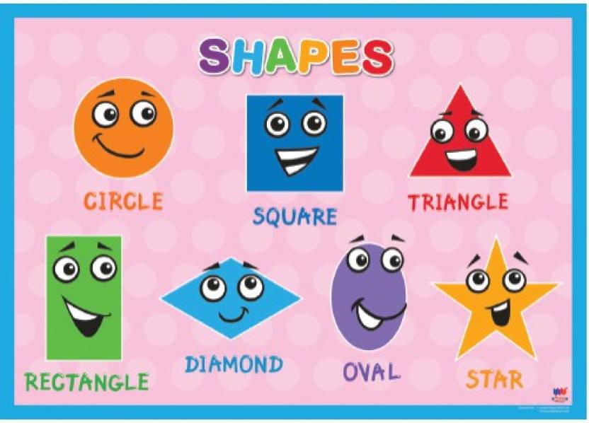 Kids Early Learning Posters For Classroom Shapes Chart Pre School Paper