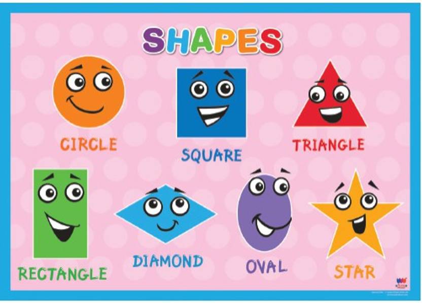 Kids Early Learning Posters For Classroom-Shapes Chart Pre School Paper