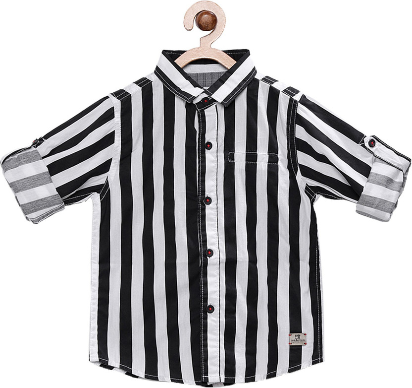 Black and white shirt boys Clearance