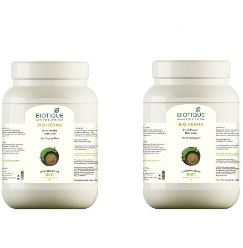 BIOTIQUE Bio Henna Fresh Powder Hair Color (500 g)(pack of 2) , Powder
