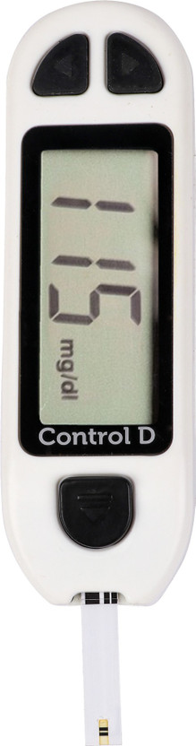 Control D Diabetes Sugar Testing Machine with 5 Strips Glucometer(White)