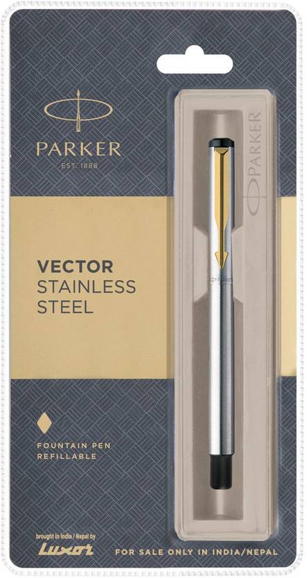 PARKER Vector Stainless Steel (Gold Nib) Fountain Pen - Buy PARKER