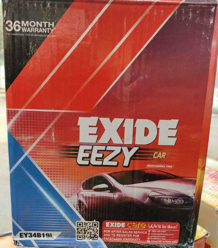 EXIDE EY34B19L Car Battery Price in India Buy EXIDE EY34B19L Car