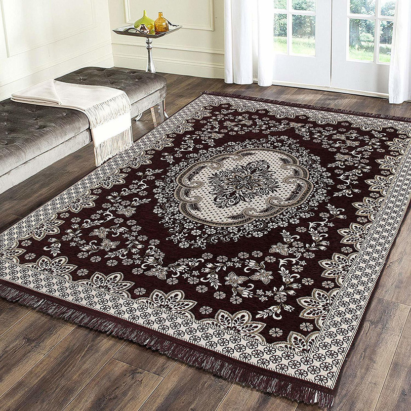 NCS 5 cm  X 7 cm Velvet Carpet(Rectangle, Brown)