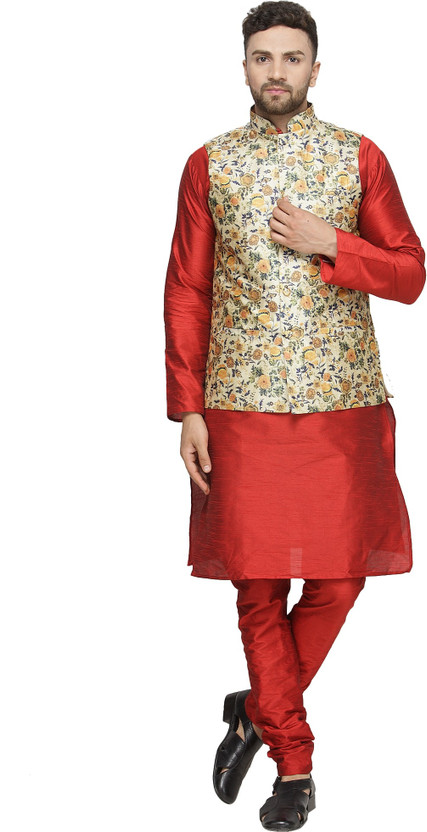 Men Kurta, Ethnic Jacket and Pyjama Set 