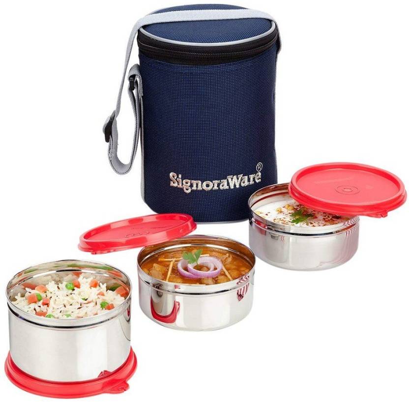 Flipkart.com | Signoraware Executive Stainless Steel Lunch Box Set 3 ...