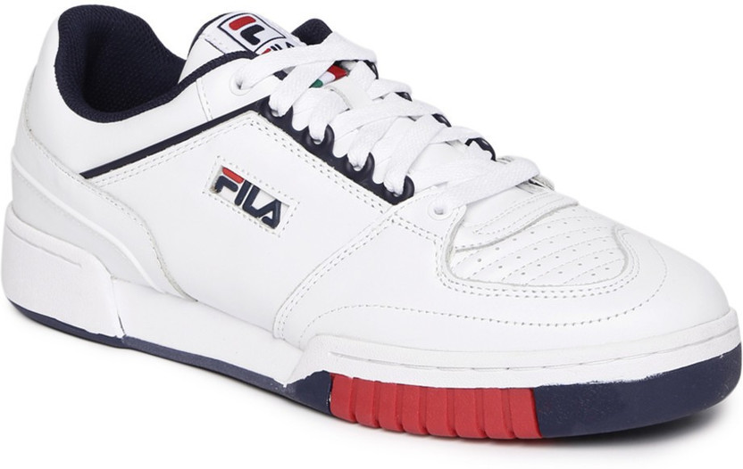 FILA Men White Solid Leather Mid-Top 