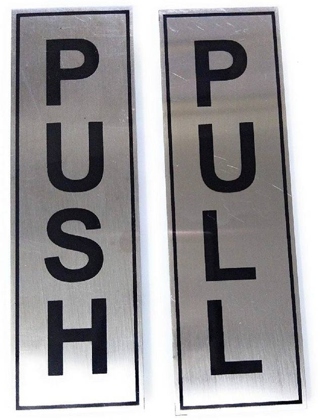 DEZIINE Stainless Steel Push and Pull Sign,Message Board for Door in