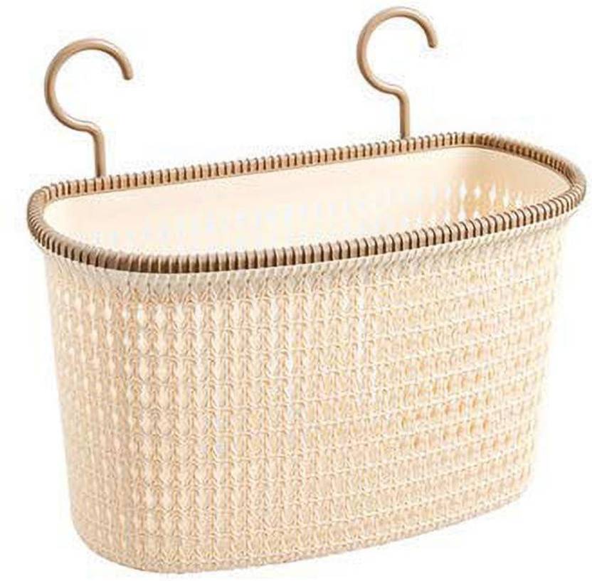 TALLIN Plastic Storage Wall Hanging Basket Organizer Holders Rack with