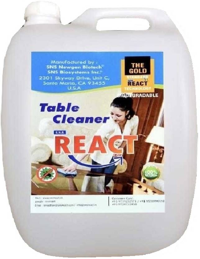 react TABLE CLEANER 5 LTRE (PACK OF 1) Price in India Buy react TABLE