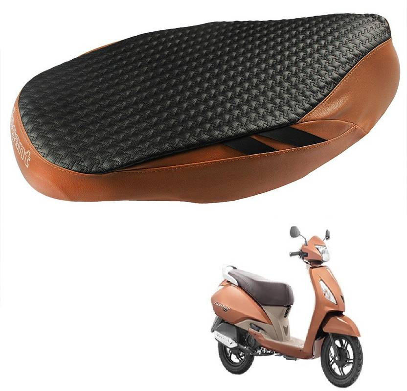 elegant Jupiter_Flair_Luxury _Tan And Black Single Bike Seat Cover For TVS Jupiter Price in