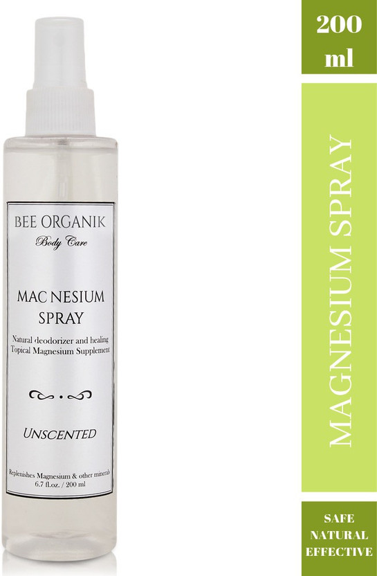 bee organik Magnesium Spray | Natural deodorizer | Replenishes Magnesium | Relieves Muscle Pain | Helps Relax and Sleep | Fast Absorbing Deodorant Spray  -  For Men & Women(200 ml)