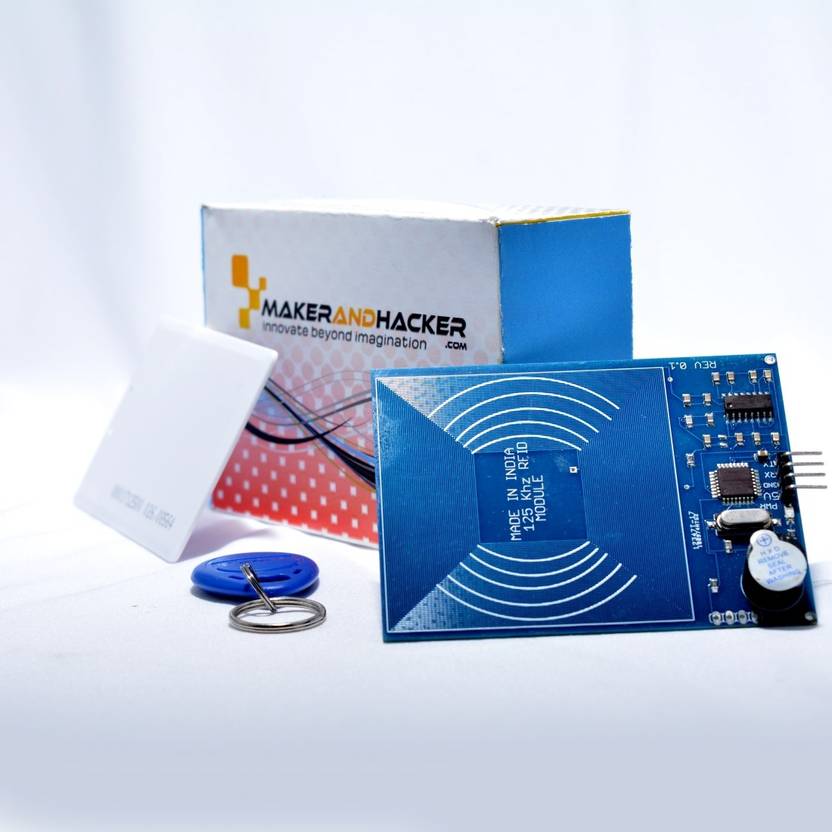 MAKER AND HACKER 125Khz RFID Reader wih 1 RFID Keychain + 1 RFID Card