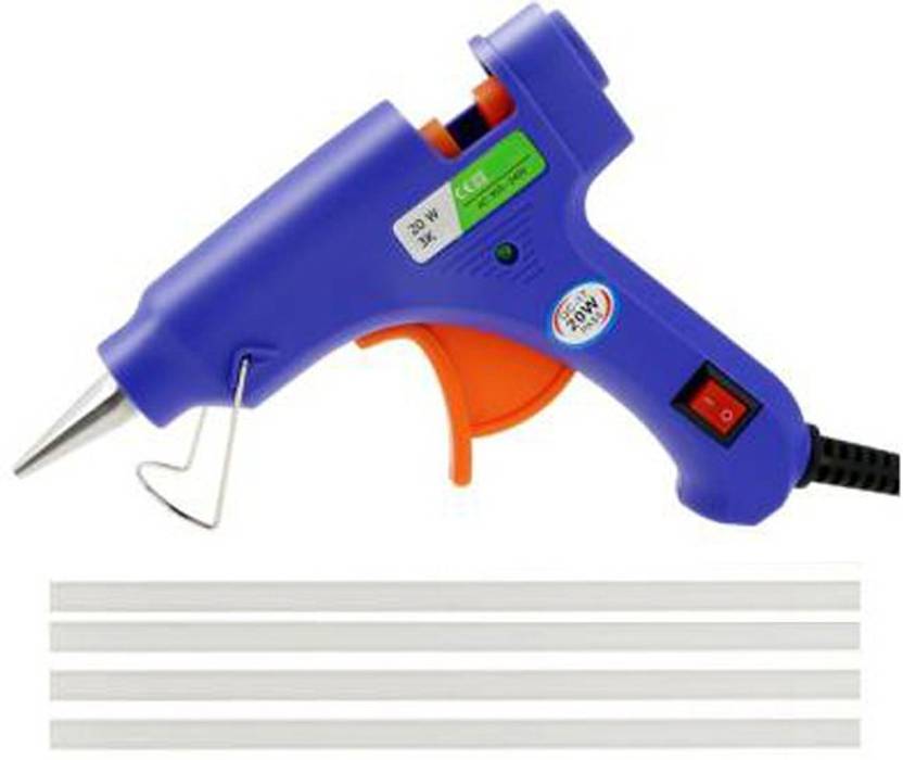 GUNSTICK Blue Glue Gun 20W with 4 transparentGlue Sticks Standard