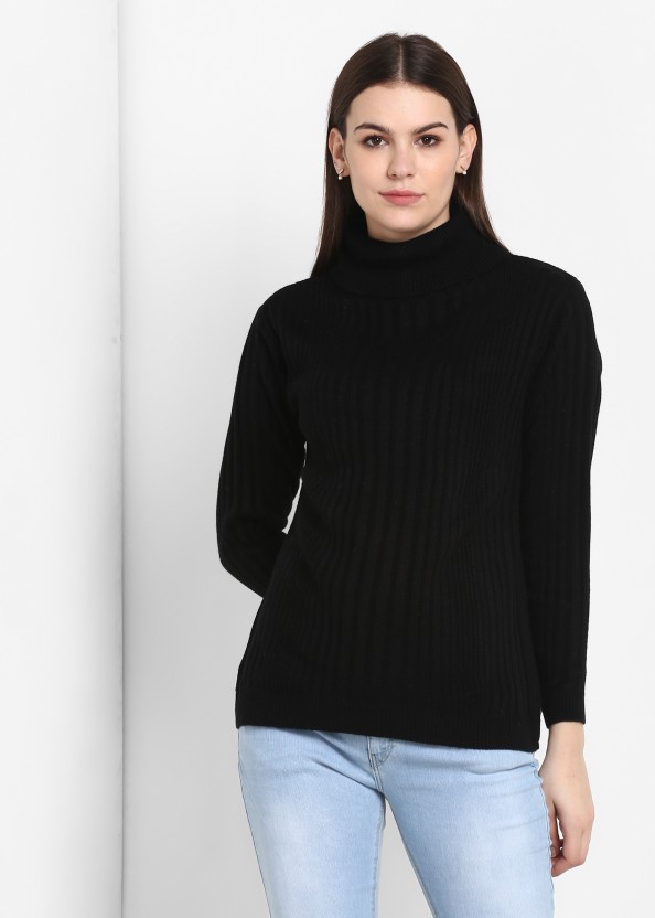 black woolen high neck sweater