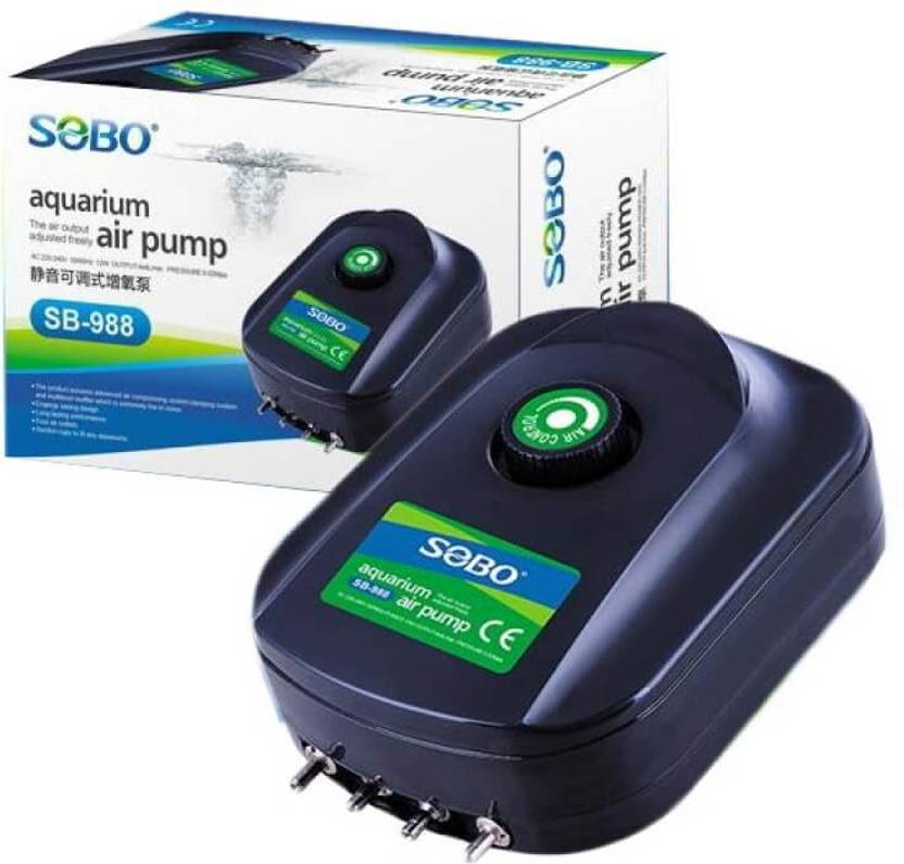 SOBO SB988 Aquarium Air Pump 12w and 4 Outlets with 10m Air tube Air