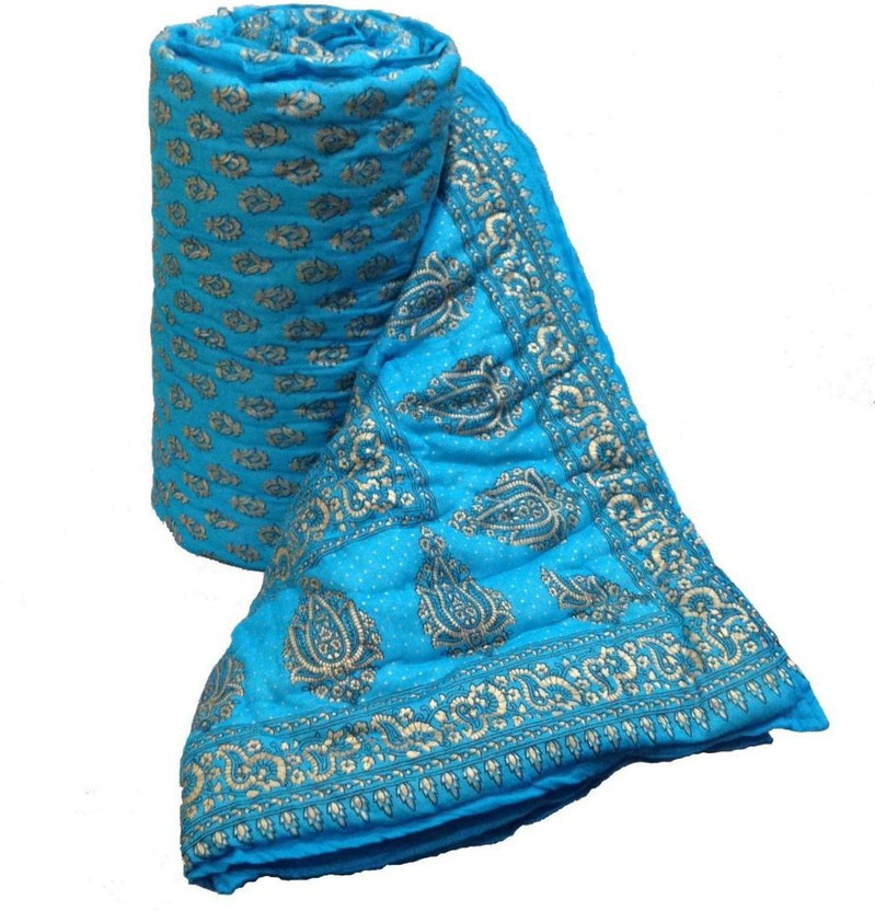 SVT Printed Single Quilt for  Heavy Winter(Cotton, Blue)