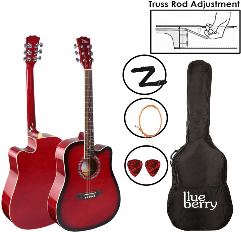 BLUEBERRY B-40 Acoustic Guitar Basswood, Mahogany Rosewood Right Hand Orientation(Red)