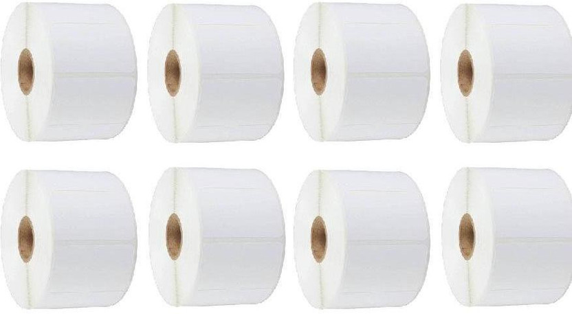 youtech 50MMX25MM (2.inchX1.inch) Barcode Label 1''up Self-adhesive Paper Label (White) 1ROLL 2000 LABELS set of 8 Roll Labels In Roll, Permanent Self Adhesive Paper Label(White)