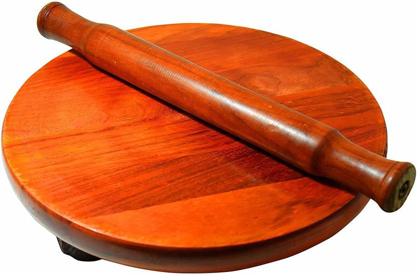 Nakshathra Wooden rolling board With Roll Stick for Rotti Chapathi