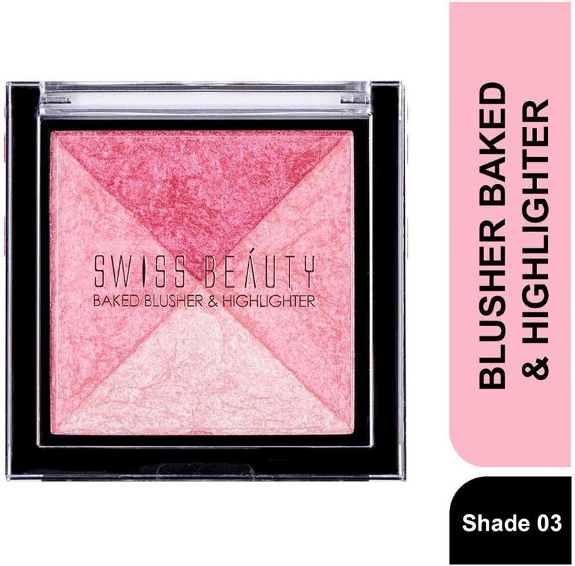 SWISS BEAUTY Baked Shimmer Blusher And Highlighter Palette For Face Makeup Highlighter(7 g, Multicolor-3)