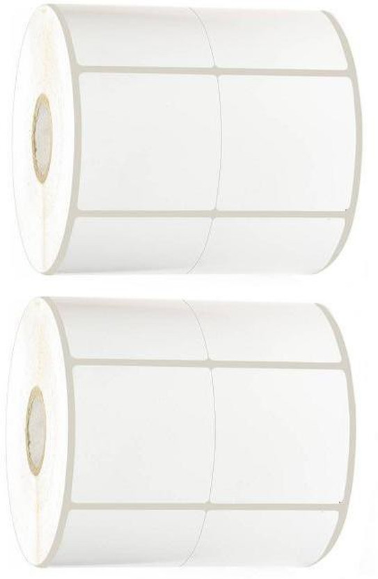 youtech 50MMX50MM (2inchX2inch) Barcode Label 2''up Thermal Paper Label (White) 1ROLL 2000 LABELS set of 2 Roll Labels In Roll, Permanent Self Adhesive Paper Label(White)