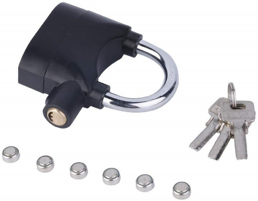 Manki Manki Fashion Anti Theft System Security Pad Lock with Burglar Smart Alarm Siren Motion Sensor Secure for Home Door gate Cycle Shop Bike Office Shutter (Black) Safety Lock(Multicolor) - Flipkart Deal